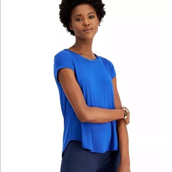 💼NWT Alfani Urban Olive Green Hi/lo top - Picture 4 of 11